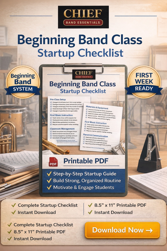 CBE Beginning Band Class Startup Checklist (Printable PDF for Band Directors)