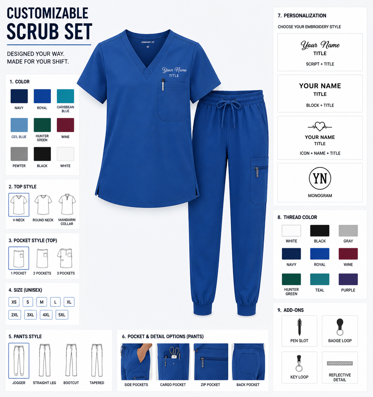 Scrub Set — Tops and Pants