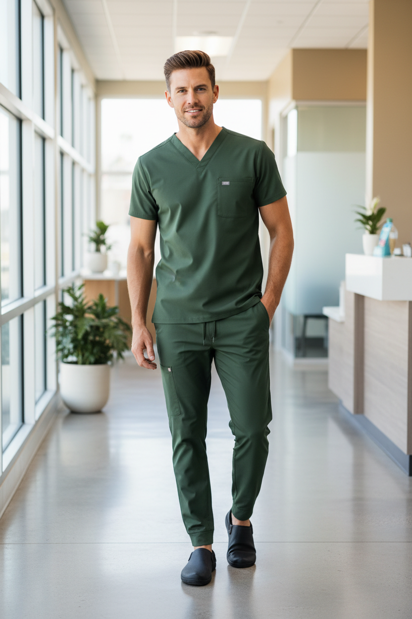 CBE Men's Stretch Jogger Scrub Set